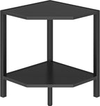 Creso hom Corner Shelf Stand, 2 Tier Industrial Corner Bookshelf, Multipurpose Standing Corner Display Shelf Countertop Organizer for Living Room Kitchen Bedroom Office, Black