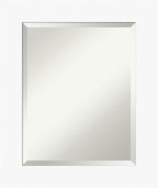 Amanti Art White Wall Mirror 25x21 Basic White Rectangle Bathroom Mirror for Wall Decor Living Room, Small Casual Wood Frame, Hangs Horizonally and Vertically, Bathroom Decor, Beveled Edge