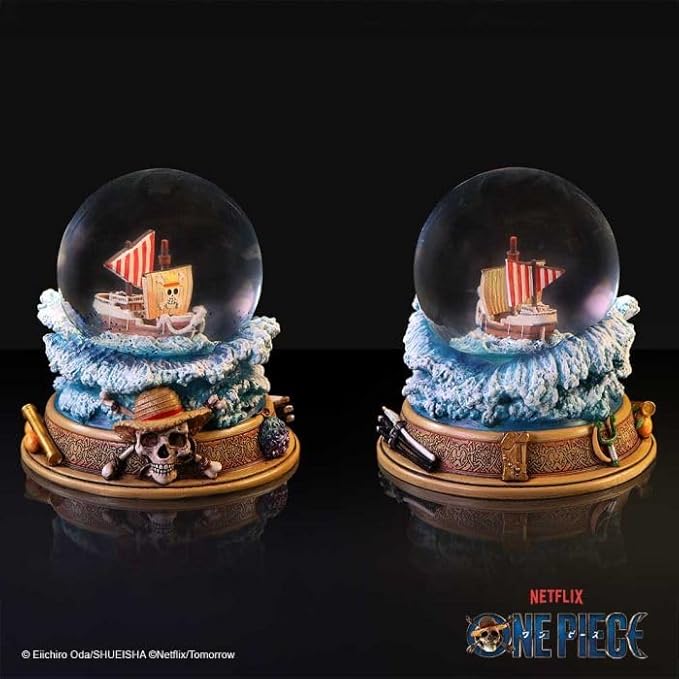 Nemesis Now One Piece Going Merry Snow Globe – Official Anime Collectible with Detailed Ship Base and Glitter Water Dome – Resin Display Ornament