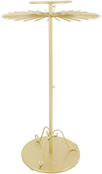 Scarf Display Stand 30-Arm Scarf Holder Organizer Freestanding Scarf Hanger 360° Rotating Rack for Home and Clothing Store (Gold, 30 Rods)