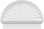 26"W x 19-3/4"H x 2-3/4"P Half Round Sunburst Architectural Grade PVC Combination Pediment