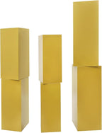 6 PCS Display Pedestal Stand, Metal Display Pedestal Stands Decoration Cube Sculpture Displays Column Square Displays Stands Pillars for Wedding Party Baby Shower Birthday (Gold, 6PCS)