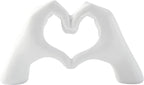 Golden Gesture Heart Decoration, Modern Love Statue Finger, Abstract Art Sculpture Home Wedding Decoration (White)