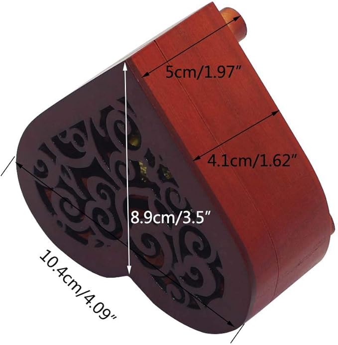 Pursuestar Amazing Grace Music Box, Heart Shaped Vintage Wood Mechanism Wind Up Musical Box Gifts for Catholic and Christian Baptism, First Communion or Confirmation