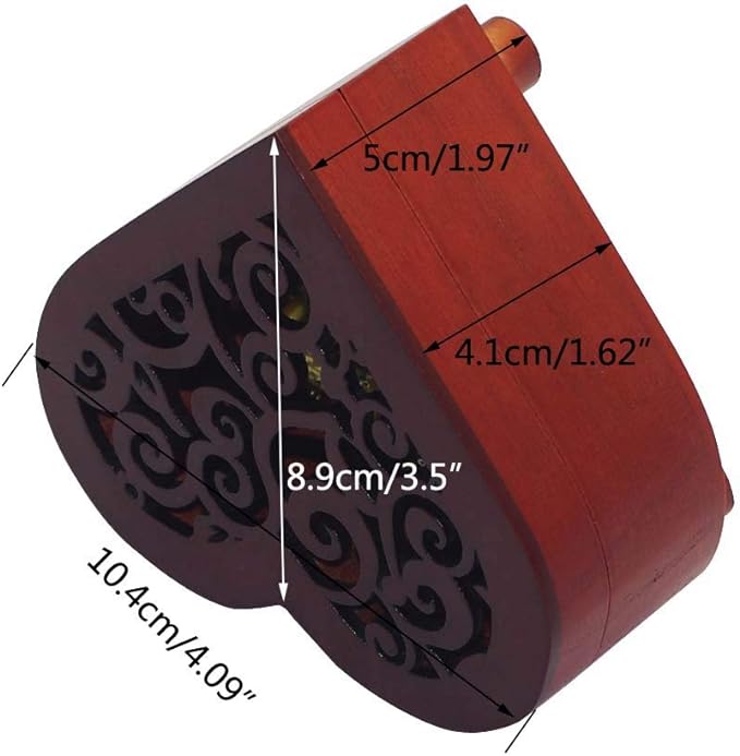 Pursuestar Over The Rainbow Music Box, Heart Shaped Vintage Hollow Out Wood Mechanism Wind Up Musical Box Gifts for Birthday Christmas Mother's Day Valentine's Day