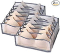 HSLFUAI Bra Organizer for Drawer, 2 Pack Bras Storage Organizer with Compartments, Drawer Organizer for Bras (Gray-6S-2PCS)