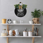 Kitchen Signs Wall Decor,Kitchen Rules Rustic Round Wooden Sign,For Home, Office, Store Or Restaurant