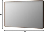 LOAAO 60”X36” Gold Bathroom Mirror, Rounded Rectangle Gold Frame Mirror, Brushed Gold Bathroom Vanity Mirror Wall-Mounted, Anti-Rust, Tempered Glass, Hangs Horizontally or Vertically