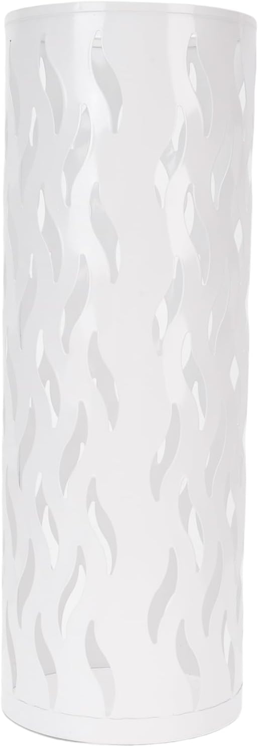 YUYTE Metal Round Umbrella Holder, Shaped Freestanding Umbrella Organizer for Entryway, Home, and Office (White)