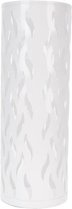 YUYTE Metal Round Umbrella Holder, Shaped Freestanding Umbrella Organizer for Entryway, Home, and Office (White)