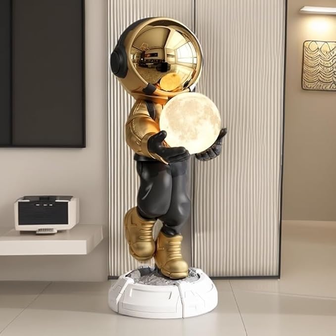 Astronaut Statue, Spaceman Sculpture, Home Decor Sculpture, Cool Metal mask Decoration, Large Spaceman Figurine Decoration