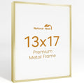 13x17 Aluminum Metal Picture Frame,Tempered Glass Gold Photo Frame 13x17 for Family Photo,Posters,Art,Document to Wall Mount Horizontally or Vertically