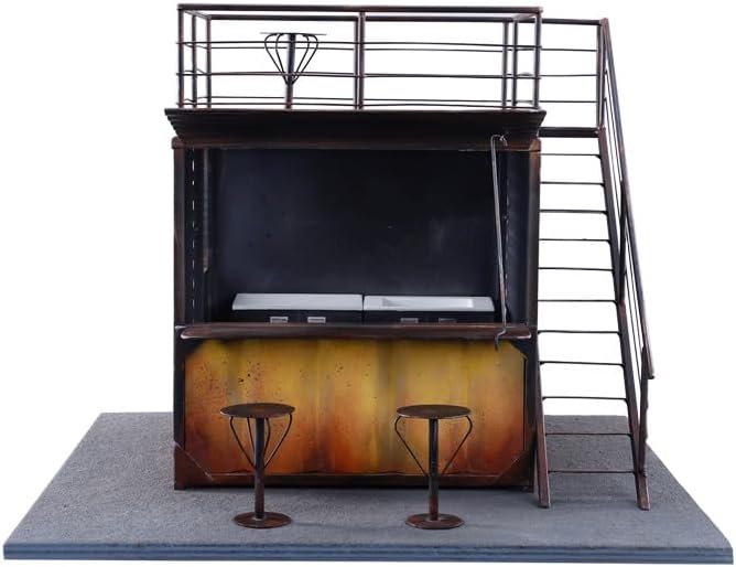 JXK Frontier Coffee House Model for 1/12 Scale Action Figures Realistic Dollhouse Accessory for Diorama Enthusiasts and Collectors