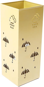 GLOGLOW Nan Metal Umbrella Stand, Carbon Steel, Stylish and Durable Umbrella Holder Bin for Entryway, Home, Office Spaces with 42x16x16cm Ornament (Gold)