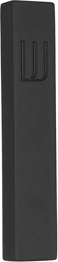 A&S Mezuzot Modern Concrete Mezuzah Case with Scroll, Easy Peel and Stick Mezuza (Black+ Engraved Shin, 11 Inches)