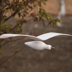 Soaring Seagulls Hanging Mobile Wing Wood Flying Seagull Decor Ceiling Pendant Home Nautical Wall Decoration Easy to Use White