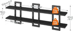 HOOBRO Floating Shelves, 15 Inch Wall Shelf Set of 3, Wall Mounted Storage Shelves 2-Tier, Hanging Bathroom Shelves, for Living Room, Bedroom, Bathroom, Kitchen, Black BK32BJP301