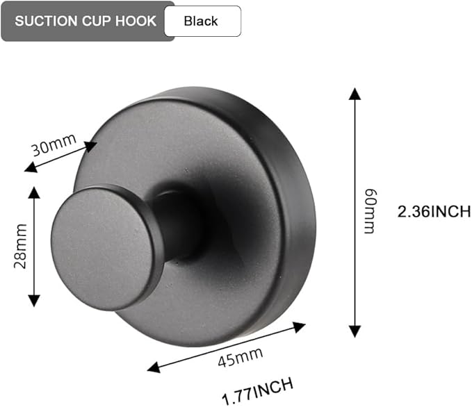Suction Cup Wreath Hanger，Suction Cup Hooks Hanging 15 Lbs，Waterproof Suction Cup Wreath Holder for Windows, Shower, Wreaths，Smooth Doors (Black, 2)