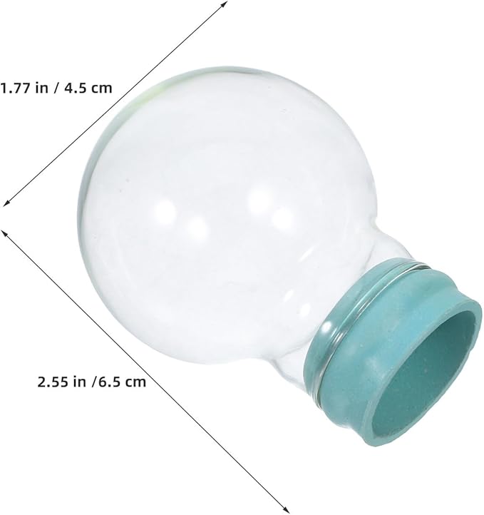 2pcs Glass Snow Globes: Clear Fillable Snow Water Globe Rubber Base Candy Bottle Jar for DIY Craft Home Christmas Winter Decoration 45mm