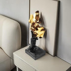 Thinker Statue-Silence is Gold-Abstract Art Figurine Decor - 12" H No Hear No See No Speak Modern Home Resin Sculptures Decorative Objects Decor for Home Office Bookshelf Desktop