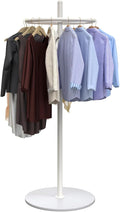 Round Garment Rack, Floor Standing Rotatable Clothing Rack, Portable Retail Display stand for Hanging Clothes Bedrooms Boutiques Commercial Shop Laundry Room