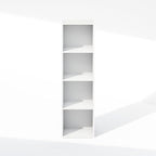 Furinno Reed Closet Organizers and Storage, 4-Tier Closet Organizer, Open Shelf Closet Storage, for Wardrobe, Bedroom, Living Room, White