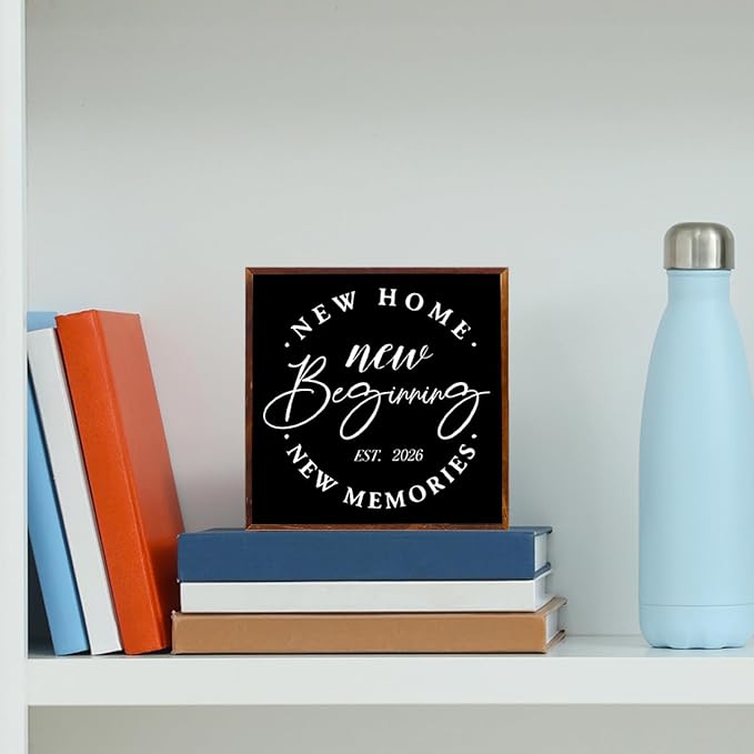 Home Sweet Home Sign Black Room Decor 2026 Housewarming Gifts Housewarming Party Decorations Wooden Box Sign Plaque for Living Room Bathroom Bedroom Shelf Desk Decor