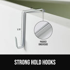 GORILLA GRIP Over The Door Organizer Storage, 5 Deep Hanging Shelves, Holds 50lbs, Closet Organizers Shelf for Bedroom, Shoes, Bathroom, Nursery, Dorm Essentials, 3 Metal Hooks, 58x15 Inches, White