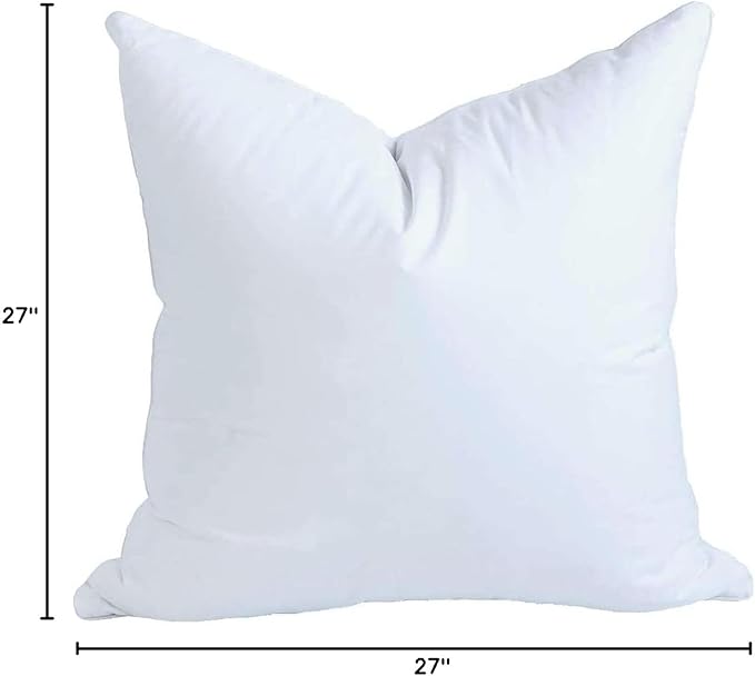 MoonRest® 27x27 Inch Synthetic Down Alternative Square Pillow Insert Form Stuffer for Sofa Shams, Decorative Throw Pillow, Cushion and Bed Pillow Stuffing - Hypoallergenic 27“X 27”