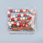 Christmas Decro Wood Bead Garland Tassels 1 Pack 40inch Farmhouse Boha Beaden Wooden Garlands for Holiday Coffee Table Wall Hanging Tiered Tray Decoration Mantel Shelf Thanksgiving
