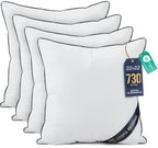Utopia Bedding Throw Pillow Inserts (Pack of 4, White), 22 x 22 Inches Decorative Indoor Pillows for Sofa, Bed, Couch, Cushion Sham Stuffer