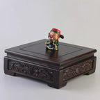 GOLDY&WENDY Handmade Solid Wood Display Stand Square Rosewood Carved Vase Plant Lamp Pedestal Home Decor Base