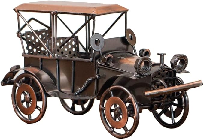 Metal Bronze Vintage Car Model Handcrafted Retro Car Sculpture Retro Home Car Ornaments or Home Decor