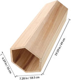 19inch Wooden Umbrella Stand - Hexagon Storage Holder for Umbrellas Canes - Indoor and Outdoor Use - Stylish and Modern Organizer for Entryways