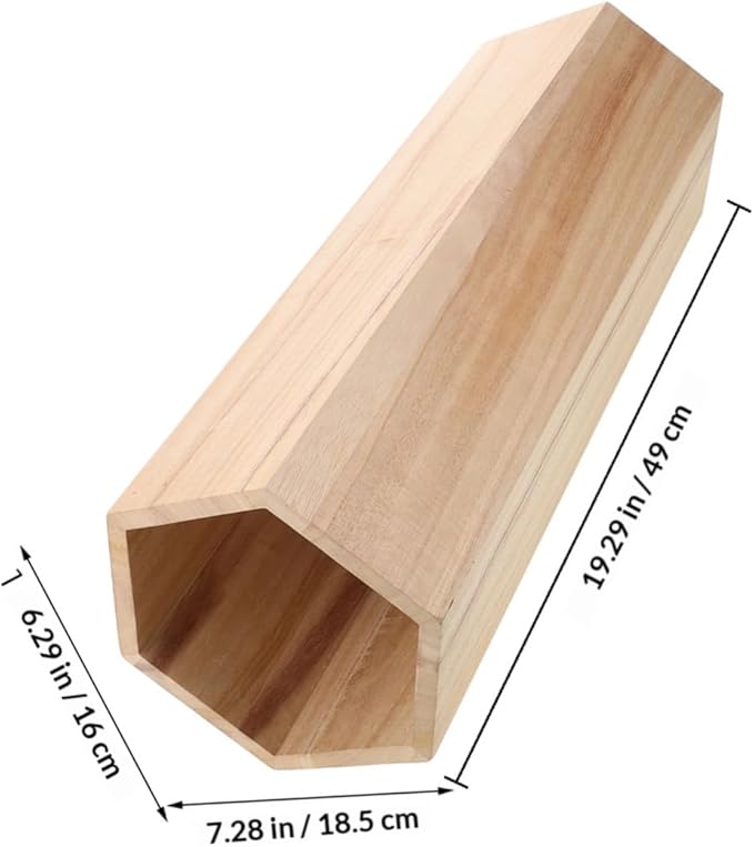 19inch Wooden Umbrella Stand - Hexagon Storage Holder for Umbrellas Canes - Indoor and Outdoor Use - Stylish and Modern Organizer for Entryways