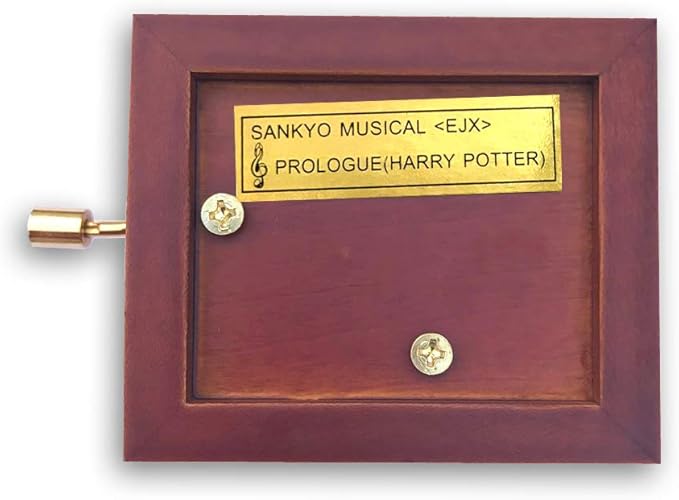 BinkeGG Play (Unchained Melody) Brown Wooden Hand Crank Music Box with Sankyo Musical Movement (65 Tunes Option)