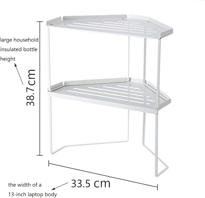 Stackable Metal Kitchen Cabinet Organizer,Kitchen Corner Shelf with Non-Slip Mat,Bathroom Organizer,Storage Shelf for Cabinet/Bathroom/Countertops/Utensils