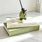 Aesthetic Decorative Books - Set of 2 Linen Fake Books Enhance Your Coffee Table, Home Decor, Living Room, Bookshelf or Mantle Decor, Modern Stackable Faux Book Photo Storage and as a Keepsake Box
