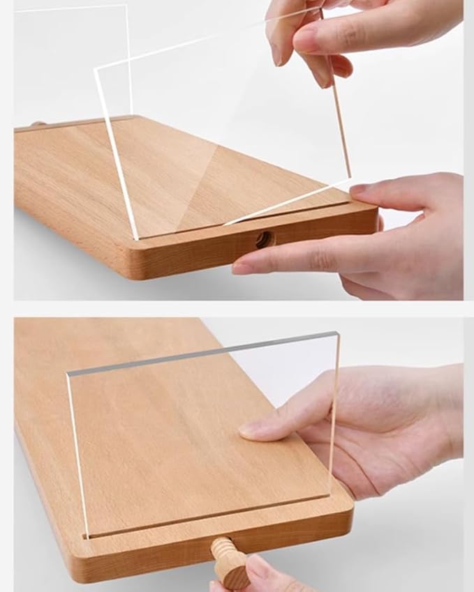 Wood Display Risers, Organizer Stand, Riser Stand for Figures, Cupcake, Perfume and More (Acrylic S 32*15*10.5cm/12.60*5.91*4.13inches)
