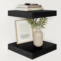 Vivelove 2" Thick Floating Shelves for Wall 12 Inches Long, 12" Deep Wall Shelves, for Bedroom, Bathroom, Living Room, Kitchen, Office, Modern Home Decor, 12" X 12" X 2", Set of 2, Black