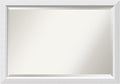 Amanti Art White Wall Mirror 28x40 Blanco White Rectangle Bathroom Mirror for Wall Decor Living Room, Large Modern Wood Frame, Hangs Horizonally and Vertically, Bathroom Decor, Beveled Edge