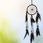 1pc Wood Beads Handmade Large Dream Catcher Dreamcatcher Craft Hanging Pendant Craft Gift Living Room Home Decoration(Black)