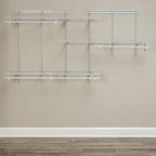 ClosetMaid ShelfTrack Wire Closet Organizer System, Adjustable from 5 to 8 Ft., With Shelves, Clothes Rods, Hardware, Durable Steel, White