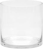 8" Wide 8" Tall Large Hand Blown Sturdy Clear Cylinder Glass Vase, Centerpiece Flower Vase for Rose, Tulip, Boquets, Hurricane Candle Holder (1, 8"x8")