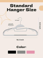 HOUSE DAY Grey Plastic Hangers 30 Pack, Slim Space Saving, Non Slip Clothes Hangers with Rubber Pads, Sturdy Heavy Duty Coat Hanger for Closet, S-Shaped Hanger for Shirt, Suit, Pant, Skirt