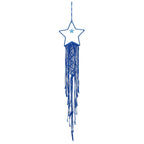MECCANIXITY Macrame Dream Catchers, Dark Blue Handmade Star Design Woven Cotton Dream Catcher Wall Hanging for Home Bedroom Decoration Ornament Craft Gift