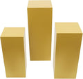 Display Pedestal Stand, Metal Display Pedestal Stands, Metal Showing Holder Pillars Display Pillars For Birthday Party Wedding 110.23 lbs Load-Bearing Capacity (Gold 3 PCS)