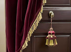 DÉCOPRO Elegant Hand-Crafted 4" (10cm) Key Tassel 3 1/2" (8.5cm) Loop Accented with Crown Tassels (KTAX4) Burgundy Gold Red Multicolor #1253 (Carmine Yellow Gold Dark Cherry) Individually Sold