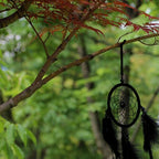 1pc Wood Beads Handmade Large Dream Catcher Dreamcatcher Craft Hanging Pendant Craft Gift Living Room Home Decoration(Black)