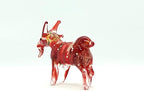 Goat Tiny Figurines Animals Hand Blown Color Glass Art Collectible Gift Home Décor (Red)